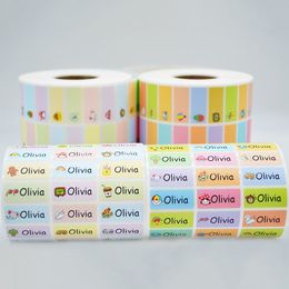 120Pcs Customise Name Stickers Waterproof Personalised Labels Children School Stationery Variety Patterns Animal Tags for Kids