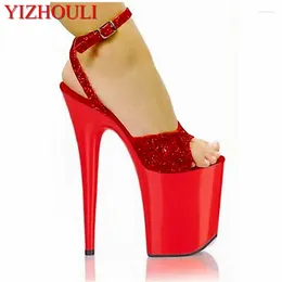 Dance Shoes Summer Large Sequins Vamp Banquet 20 Cm Stiletto Heels 8 Inches Dancing Stage Pole