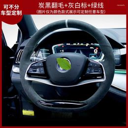 Steering Wheel Covers Suitable For BYD Tang EV DMI Hand-sewn Leather Car Cover Handle Wrap Accessories Interior