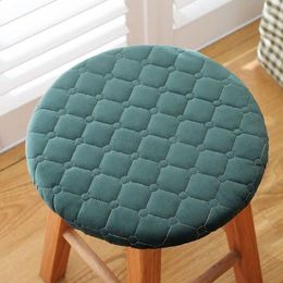 Pillow Solid Colour Flannel Round Stool Seat Cover Modern Simple Style Household Thicken Chair School Canteen