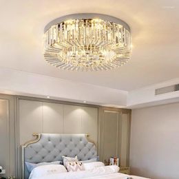 Ceiling Lights Led Chandelier For Living Dining Room Bedroom Home Decoration Round Crystal Pendant Minimalist Study Lighting Fixture