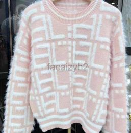 Women Designer Sweaters Clothing Knit Crow Neck sweater F Letter Long Sleeve Clothing Pullover Oversized Knitted tops