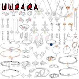 Sets 2024 Original Fine Jewellery Sets High Quality Austrian Crystal Fashion Classic Necklaces Earrings Bracelet With Logo For Women