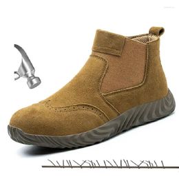 Boots Men's Work Safey Shoes Steel Toe Safety Indestructible Sneakers Outdoor Puncture-Proof Winter