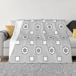 Blankets Pattern Texture Painting Blanket Flannel Grey Geometric Cozy Soft FLeece Bedspread