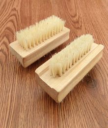 Natural Boar Bristle Brush Wooden Nail Brush Foot Clean Brush Body Massage Scrubber Make Up Tools RRA18596676674