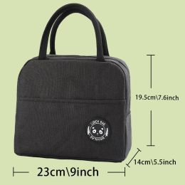 Insulated Lunch Bag Zipper Cooler Tote Thermal Bag Lunch Box Canvas Food Picnic Lunch Bags for Work Handbag Cute Monster Pattern