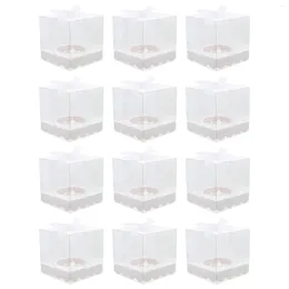 Take Out Containers 12pcs Clear Cupcake Carrier Boxes Transparent Bakery Muffin For Macarons Packaging