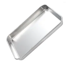 Plates Stainless Steel Tray Practical Dessert Plate Flat-bottom Home Storage Simple Severing Useful Child Holder