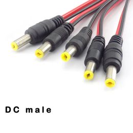 10PCS 12V DC Connectors Male Female jack cable adapter plug power supply 26cm length 5.5 x 2.1mm for CCTV Camera