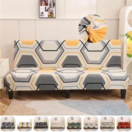 Chair Covers Geometric Armless Sofa Bed Cover Elastic Folding For Living Room S/M/L Size Spandex Couch Slipcovers Home Decor