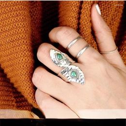 Cluster Rings Vintage Simple Inlaid Green Stone Irregular Geometric For Women Wedding Holiday Gifts Boho Jewellery Accessories Wholesale