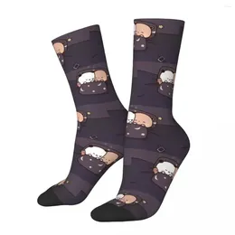 Men's Socks Happy Cub Sleeping Vintage Harajuku Bubu Dudu Cartoon Hip Hop Casual Crew Crazy Sock Gift Pattern Printed