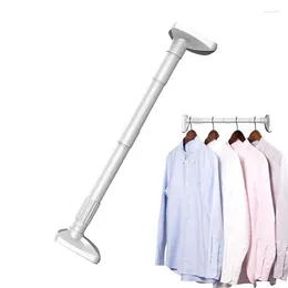 Shower Curtains Retractable Hanger Rod Drill-Free Adjustable Laundry Racks Space - Saving Wall Mounted Closet Pole