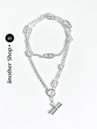 Copper Long Charm Silver Fixed Pig Nose Children 925 Sweater Chain Simple and High end Commuting Fashion Light Luxury temperame With Logo