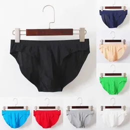 Underpants Men's Underwear Men Cotton Male Pure Ice Silk Panties Shorts Boxer Solid Colour Cuecas