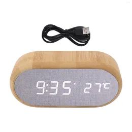 Wall Clocks Wooden Alarm Clock Voice Control Glowing Digital Home Decoration Temperature Fine Workmanship Energy Saving For Bedroom