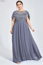 Urban Sexy Dresses Plus Size Formal Chiffon Sequin Cape Tunic Maxi Dress for Women Elegant Wedding Guest Cloak Slves Bride Dress High Waist Dress Y240402