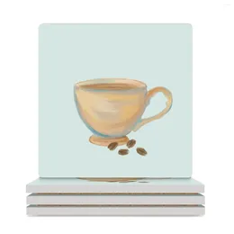 Table Mats Cosy Coffee Cup Ceramic Coasters (Square) Tile Holder Funny For Drinks Aesthetic