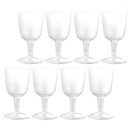 Disposable Cups Straws 8 Pcs Plastic Glass Banquette Glitter Small Dessert Bulk Flutes Glasses