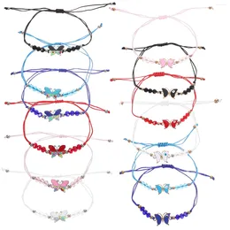 Charm Bracelets 48 Pcs Butterfly Bracelet Drawstring For Girls Friendship Bulk Decorative Woven Long Distance With Charms