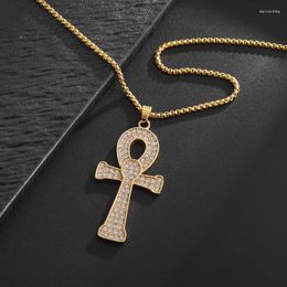 Pendant Necklaces Retro And Cute Spring Product Eye Of Horus Ankh Anka Ancient Egyptian Style Cross Golden Versatile Jewellery