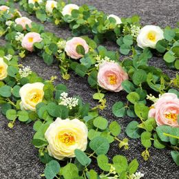 Decorative Flowers Stunning Artificial Camellias Realistic Flower Garland Elegant Rose Vine For Wedding Party Decoration Table