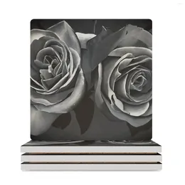 Table Mats Roses Ceramic Coasters (Square) Creative Coffee Cup Stand