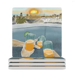 Table Mats Cocktails In Cardiff Ceramic Coasters (Square) Black Set For Drinks Christmas Tea