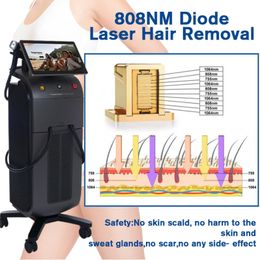 Laser Machine 755 808 1064 Nm 3D Ice Titanium Laser Diode Hair Removal Machine 2 Head Double Handle Slide Stack Hr Sr