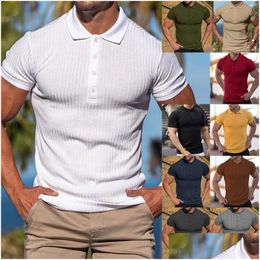 Men'S Casual Shirts Mens T-Shirts Military Tactical Shirt Short Sleeve Man Sports Leisure Hiking Cam Clothes Summer Climbing Suit Me Dhtl0