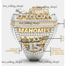 with Side Stones 2022 2023 KC Super Bowl Team Champions Championship Ring with Wooden Display Box Souvenir Men Fan Gift Drop Shipping 146