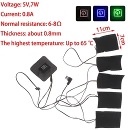 Carpets 3 Gear Adjustable 5V 7W USB Electric Heated Jacket Warm Winter 5 In 1 Heating Vest Pads For DIY Clothing