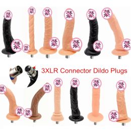 Toys Sex Hine Dildo Attachments 3xlr Connector 22cm Long Female Masturbation Sex Toys Men Anal Plug Women Dildo Plugs 18+