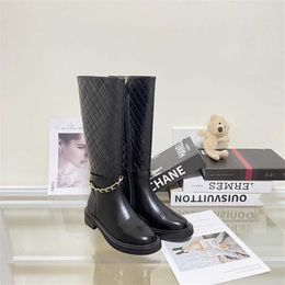 30% OFF Designer shoes Small Fragrant Wind Chain Autumn/Winter Womens Tall Heel Knight Long Boots for Women