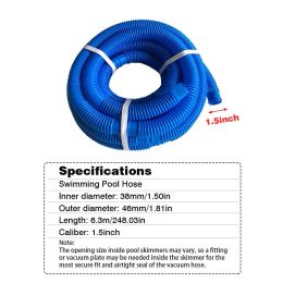 Swimming Pool Hose Water Hose With 38 mm Diameter And Total Length 6.6m UV And Chlorine Water Resistant Flexible Hose Connector
