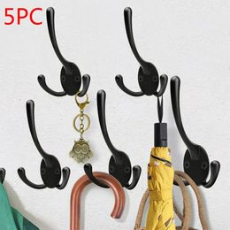 5pcs Clothes Hanger Hook Home Storage Wall Hooks for Key Hat Bag Bathroom Towel Kitchen Bedroom Rack 240319