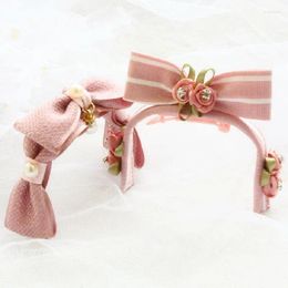 Dog Apparel ZLOVEPET Accessories Pet Hairpin Artificial Diamond Soft Wire Flexible Hair Bow Hoop Head Wear Yorkie Party