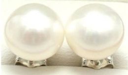 Earrings HOT Perfect 1213mm WHITE South Sea Pearl 14K Gold Earring 925 silver