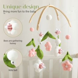 Baby Cribs Rattle Toy 0-12 Months Wooden Baby Mobile Newborn Music Box Bed Bell Hanging Toys Holder Bracket Infant Crib Toy Gift