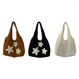 Totes Casual Y2K Star Pattern Shoulder Bag Trendy Tote Handbag Large Capacity For College Students