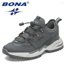 Casual Shoes BONA 2024 Designers Soft Man Black Comfortable Footwear Breathable Outdoor Walking Men Leisure Sneaker