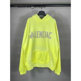 Men Sweaters balencigs Hoodies Hoodie Sweater High Version Paris Tape Direct Spray Printing Washed Worn Out Men's Women's Hooded Aristocratic F KMRL