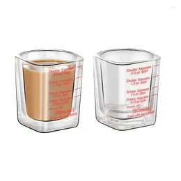 Wine Glasses Clear Double Wall Glass Coffee Mugs Insulated Layer Cups Set For Bar Tea Milk Juice Water Espresso S 2Pcs Pack 60ml