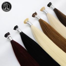 Extensions Fairy Remy Hair 0.5g/strand 12/14 inch Real Remy Micro Ring I Tip Human Hair Extensions Straight Pre Bonded Keratin Hair