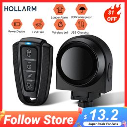 Control Hollarm Wireless Bicycle Vibration Alarm Usb Charging Motorcycle Bike Alarm Remote Control Antitheft Bike Detector Alarm System