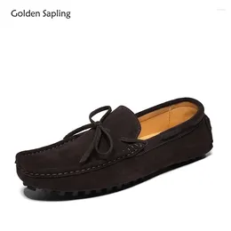 Casual Shoes Golden Sapling Man Loafers Comfortable Leisure Driving Flats Elegant Men's Male Moccasins Retro Party