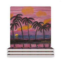 Table Mats Seven Palms Ceramic Coasters (Square) Coffee For Drinks Set Eat Tea Cup Holder