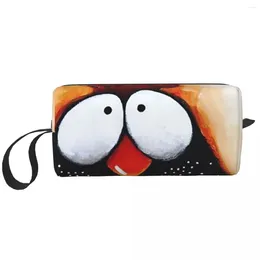 Cosmetic Bags Funny Chicken Face Portable Makeup Case For Travel Camping Outside Activity Toiletry Jewellery Bag