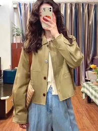 Women's Jackets 2024 Spring And Autumn Season Leather Coat Short Unique Super Beautiful Retro Motorcycle